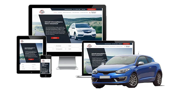 Ankaufseite mobil – Autoankauf Wittenberg mit rotem PKW